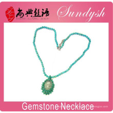 Collier de perle en pierre naturelle faite à la main de bijoux de perle de turquoise
